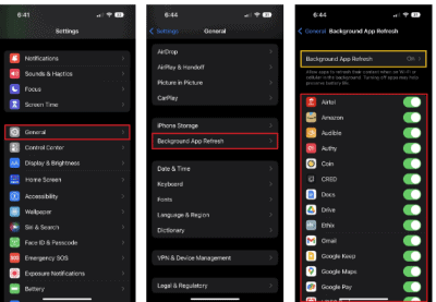ايقاف تشغيل التطبيقات